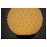 Vintage Electric Table Lamp with Embossed Glass Globe Shade Vintage Electric Table Lamp with Embossed Glass Globe Shade