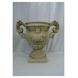 Large decorative cast stone urn planter, 23 in tall Large decorative cast stone urn planter, 23 in tall