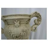 Large decorative cast stone urn planter, 23 in tall Large decorative cast stone urn planter, 23 in tall