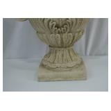 Large decorative cast stone urn planter, 23 in tall Large decorative cast stone urn planter, 23 in tall