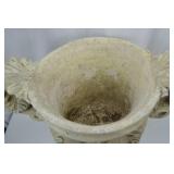 Large decorative cast stone urn planter, 23 in tall Large decorative cast stone urn planter, 23 in tall