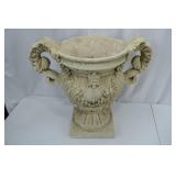Large decorative cast stone urn planter, 23 in tall Large decorative cast stone urn planter, 23 in tall