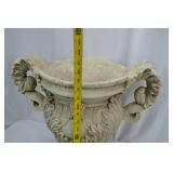 Large decorative cast stone urn planter, 23 in tall Large decorative cast stone urn planter, 23 in tall