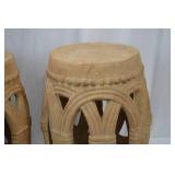 Pair of Openwork Terracotta Garden Stools, 21 in Tall Pair of Openwork Terracotta Garden Stools, 21 in Tall