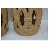 Pair of Openwork Terracotta Garden Stools, 21 in Tall Pair of Openwork Terracotta Garden Stools, 21 in Tall