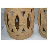 Pair of Openwork Terracotta Garden Stools, 21 in Tall Pair of Openwork Terracotta Garden Stools, 21 in Tall