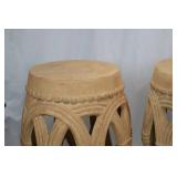 Pair of Openwork Terracotta Garden Stools, 21 in Tall Pair of Openwork Terracotta Garden Stools, 21 in Tall