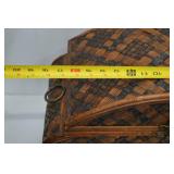Vintage woven wicker dome-top chest with velvet lining Vintage woven wicker dome-top chest with velvet lining