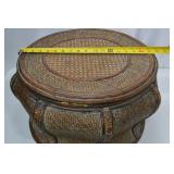 Antique Asian Woven Bamboo Storage Basket with Lid Antique Asian Woven Bamboo Storage Basket with Lid