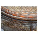 Antique Asian Woven Bamboo Storage Basket with Lid Antique Asian Woven Bamboo Storage Basket with Lid