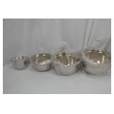 Stainless Steel 4-Piece German Mixing Bowls Set - Hammered Design Stainless Steel 4-Piece German Mixing Bowls Set - Hammered Design