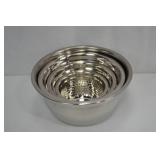 Stainless Steel 4-Piece German Mixing Bowls Set - Hammered Design Stainless Steel 4-Piece German Mixing Bowls Set - Hammered Design