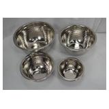 Stainless Steel 4-Piece German Mixing Bowls Set - Hammered Design Stainless Steel 4-Piece German Mixing Bowls Set - Hammered Design
