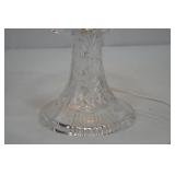 Cut Glass Electric Table Lamp, 14 in, Brass Accents Cut Glass Electric Table Lamp, 14 in, Brass Accents