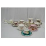 Assorted Vintage Bone China Teacups and Creamer Sets, England Ireland Japan Assorted Vintage Bone China Teacups and Creamer Sets, England Ireland Japan