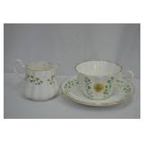 Assorted Vintage Bone China Teacups and Creamer Sets, England Ireland Japan Assorted Vintage Bone China Teacups and Creamer Sets, England Ireland Japan