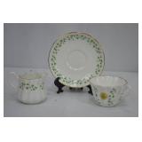 Assorted Vintage Bone China Teacups and Creamer Sets, England Ireland Japan Assorted Vintage Bone China Teacups and Creamer Sets, England Ireland Japan