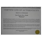 Batman Warner Bros. Studio Framed Lithograph with COA Batman Warner Bros. Studio Framed Lithograph with COA