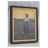 Framed Print After Jules Breton, Peasant Woman at Sunset 17x21 Framed Print After Jules Breton, Peasant Woman at Sunset 17x21