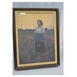 Framed Print After Jules Breton, Peasant Woman at Sunset 17x21 Framed Print After Jules Breton, Peasant Woman at Sunset 17x21