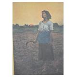 Framed Print After Jules Breton, Peasant Woman at Sunset 17x21 Framed Print After Jules Breton, Peasant Woman at Sunset 17x21