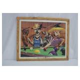 Eight Ball Corner Pocket framed art print, dogs playing pool, 21 x 17 in Eight Ball Corner Pocket framed art print, dogs playing pool, 21 x 17 in