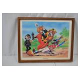 Framed Baseball Dog Art Print "He Framed Baseball Dog Art Print "He