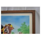 Framed Baseball Dog Art Print "He Framed Baseball Dog Art Print "He