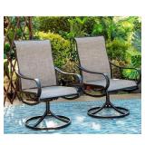 Black Textile Swivel Metal Patio Dining Chair (2-pack) Black Textile Swivel Metal Patio Dining Chair (2-pack)