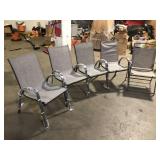 Lot of Hampton Bay Mix and Match Stackable Brown Steel Sling Outdoor Patio Dining Chair in Riverbed Taupe  Damaged  Customer Returns See Pictures Lot of Hampton Bay Mix and Match Stackable Brown Steel Sling Outdoor Patio Dining Chair in Riverbed Taupe  Damaged  Customer Returns See Pictures