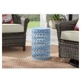 Hampton Bay Surf Blue Metal 19.4 in. Outdoor Patio Garden Stool Customer Returns See Pictures Hampton Bay Surf Blue Metal 19.4 in. Outdoor Patio Garden Stool Customer Returns See Pictures