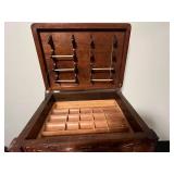 Vintage Wooden Sewing Cabinet with Accessories and Fantastic Finishes Book