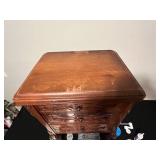 Vintage Wooden Sewing Cabinet with Accessories and Fantastic Finishes Book