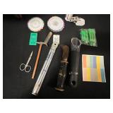 Vintage Wooden Sewing Cabinet with Accessories and Fantastic Finishes Book