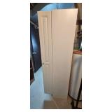 Tall White Storage Cabinet with Shelves 72x18x16 Inches