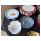 Kitchen Cookware and Bakeware Lot with Plates, Mixing Bowls, and Kettle