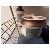 Bathroom Towel Set with Decorative Accessories and Embroidered Hand Towels on Portable Cart