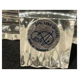 Collection of Decorative Home Accents Including Vases, Yankee Candle, Lead Crystal, and More in Blue Crate