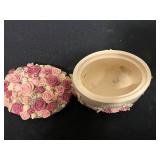 Collection of Decorative Home Accents Including Vases, Yankee Candle, Lead Crystal, and More in Blue Crate