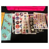 Craft and Office Supply Lot with Wire Baskets, Storage Crate, Stickers, and Tools