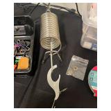 Office and Craft Supply Lot with Desk Lamp, Stationery, Pens, and Glue in Clear Tote