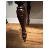 Antique Wooden Writing Desk with Inlay and Turned Legs