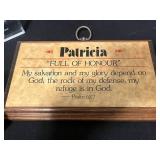 Assorted Home Decor Lot with Easels, Dog Figurine, Floral Arrangements, and Plaques