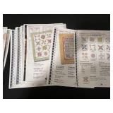 Collection of Religious Books, Quilting Books, Patterns, and Woven Basket