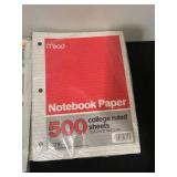 Assorted Office Supplies with Paper, Folders, and Calendars