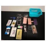 Collection of Mobile Phone Cases and Screen Protectors & Smart Watch w/ Bracelet Parts & Repair Tools