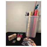 Holiday Gift Wrap and Decoration Lot with Ornaments and Gift Cards