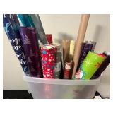 Holiday Gift Wrap and Decoration Lot with Ornaments and Gift Cards