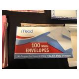 Assorted Office Supplies Collection with Notepads, Envelopes, Stationery Set and Writing Tools