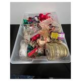Large Collection of Holiday Gift Ribbon, Bows, and Decorative Trims